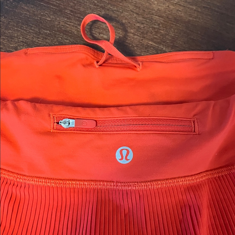 🕶️lululemon skort Pleat to Street Mid-Rise Skirt Tennis Golf Hot Heat Red 14 XL - Picture 8 of 10